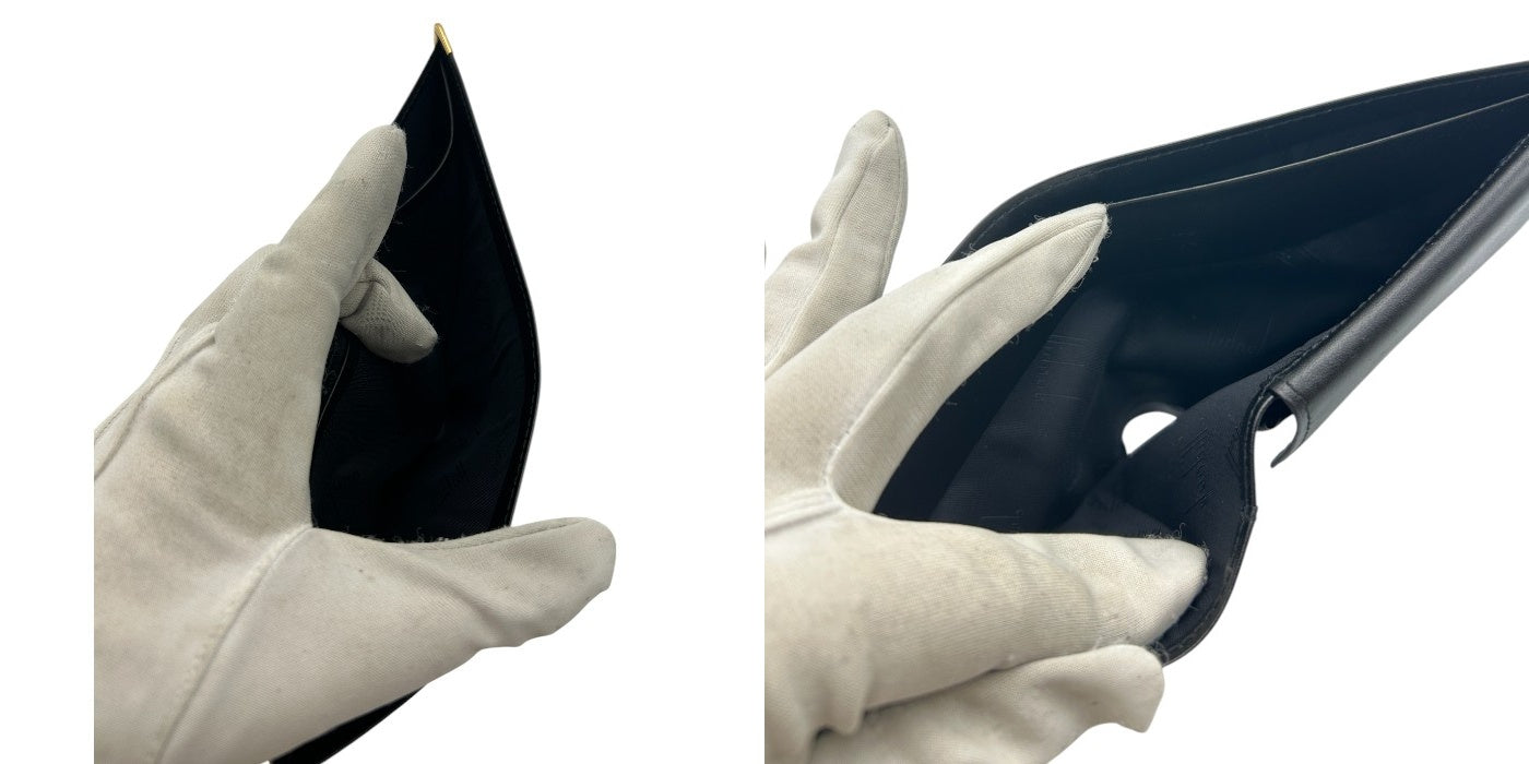 dunhill ダンヒル 財布 メンズ 2つ折り レザー ブラック 本革 ブランド ミニ コンパクト 小銭入れ カード入れ 中古 W４