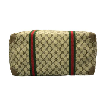 GUCCI グッチ ボストンバッグ ユニセックス オールド シェリー 旅行 大型 ショルダーバッグ PVC ブラウン 6211 中古 T1