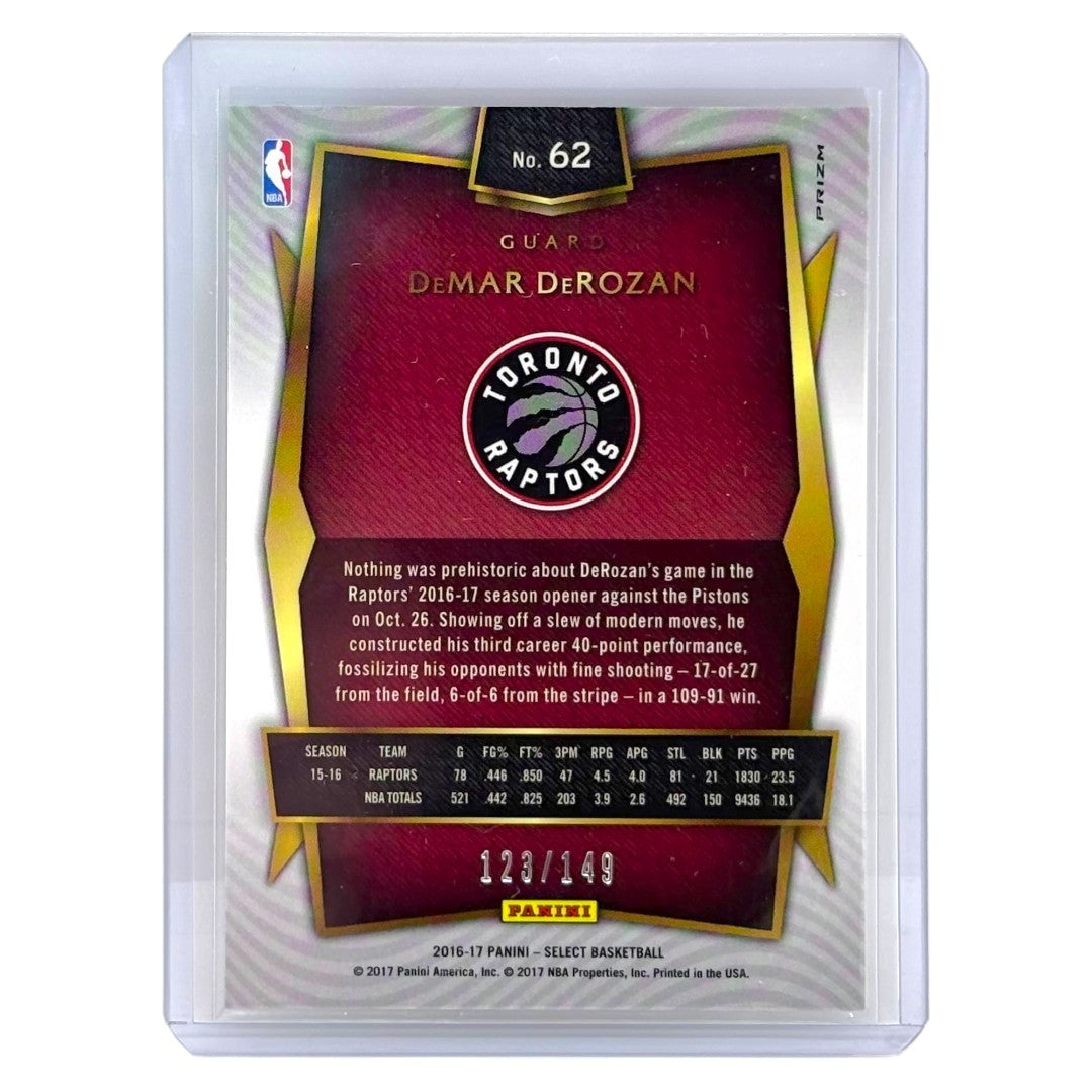 PANINI NBAカード SELECT PRIZM DEMAR DEROZAN RAPTORS /149 #62 中古 IT1