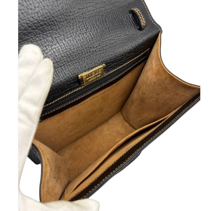 LOEWE ロエベ バルセロナ ハンドバッグ レディース レザー 2way ブラック 鞄 ブランド 本革 小さめ 中古 W４
