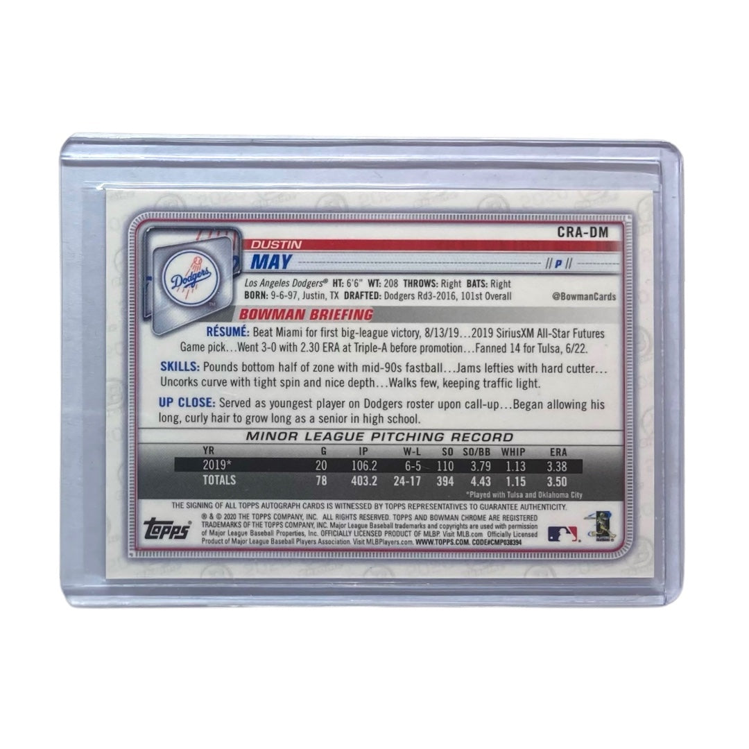 TOPPS MLBカード BOWMAN CHROME DUSTIN MAY LOS ANGELES DODGERS /100 #CRA-DM 中古 IT2
