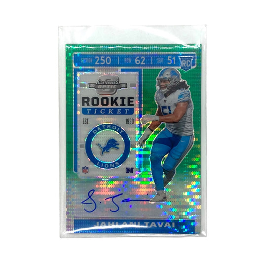 PANINI NFLカード CONTENDERS OPTIC PRIZM JAHLANI TAVAI DETROIT LIONS 25/27 #159 中古 IT2