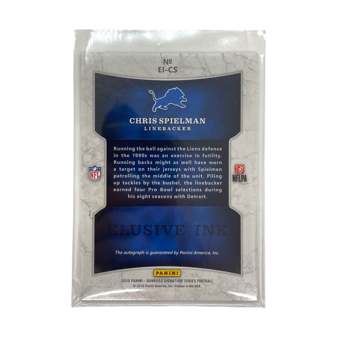 PANINI NFLカード DONRUSS SIGNATURE SERIES ELUSIVE INK CHRIS SPIELMAN DETROIT LIONS #EI-CS 中古 IT1
