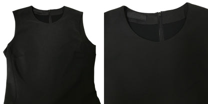 PRADA プラダ ワンピース レディース ノースリーブ 無地 シンプル 膝丈 ブラック 38サイズ 春 夏 フォーマル パーティ 中古 W1