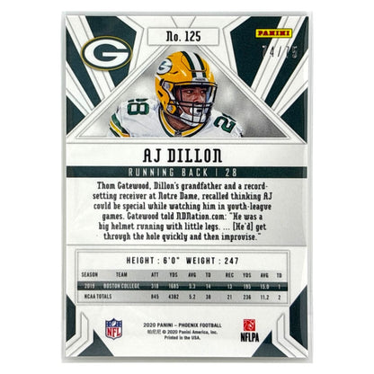PANINI NFLカード PHOENIX AJ DILLON GREEN BAY PACKERS /75 #125 中古 IT1