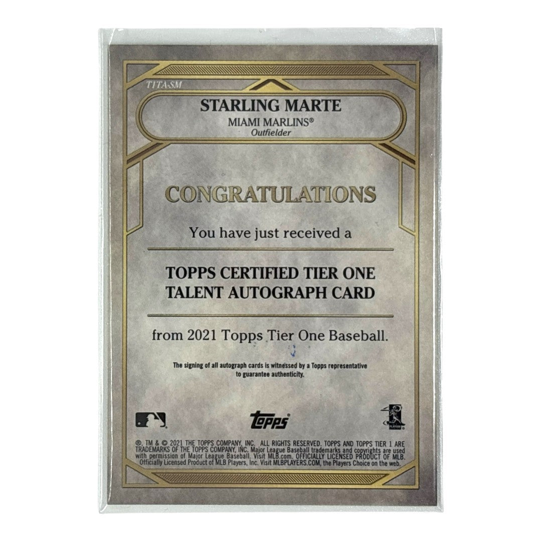 TOPPS MLBカード TIER ONE STARLING MARTE MIAMI MARLINS /300 #T1TA-SM 中古 IT1