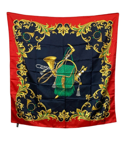 CELINE セリーヌ バッグ柄 スカーフ シルク100％ 中古 D4