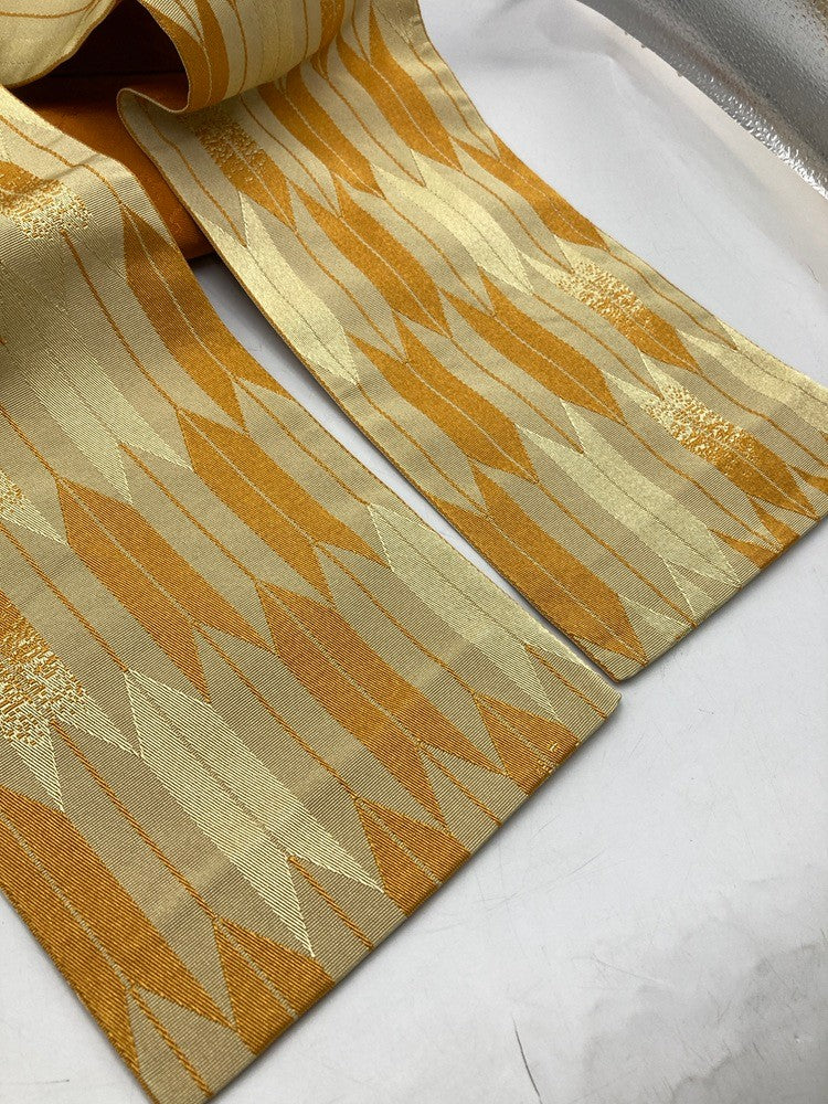 半幅帯 矢羽 矢羽根模様 中古 D4