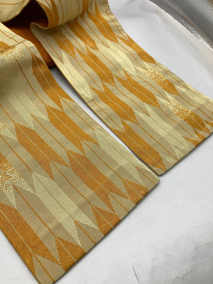 半幅帯 矢羽 矢羽根模様 中古 D4