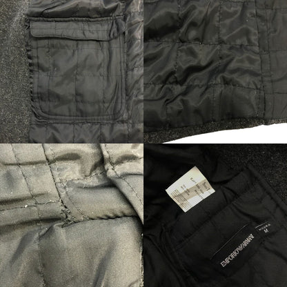 EMPORIO ARMANI エンポリオアルマーニ コート メンズ ミドル丈 ウール フード チャコールグレー Mサイズ 中古 T1