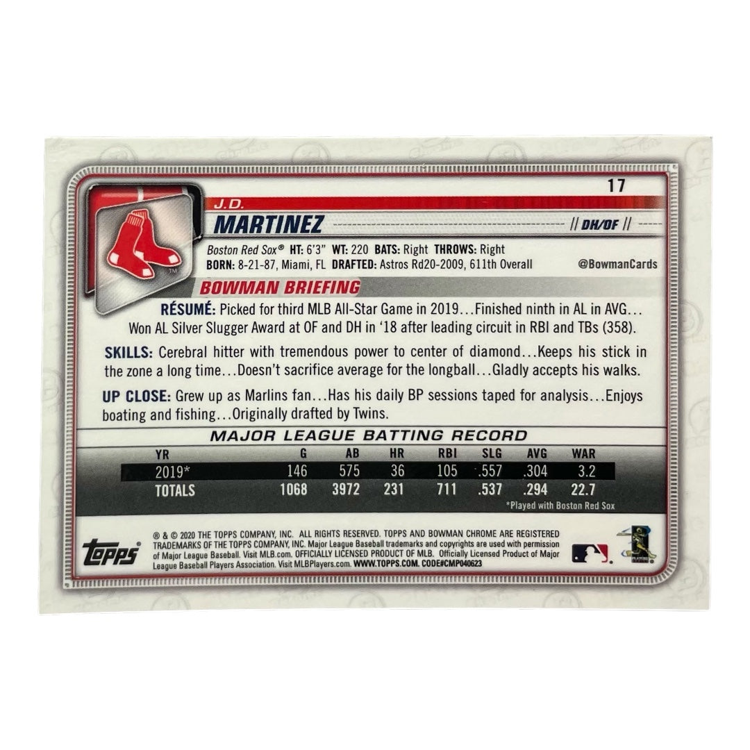 TOPPS MLBカード BOWMAN CHROME J.D. MARTINEZ BOSTON RED SOX /250 #17 中古 IT2