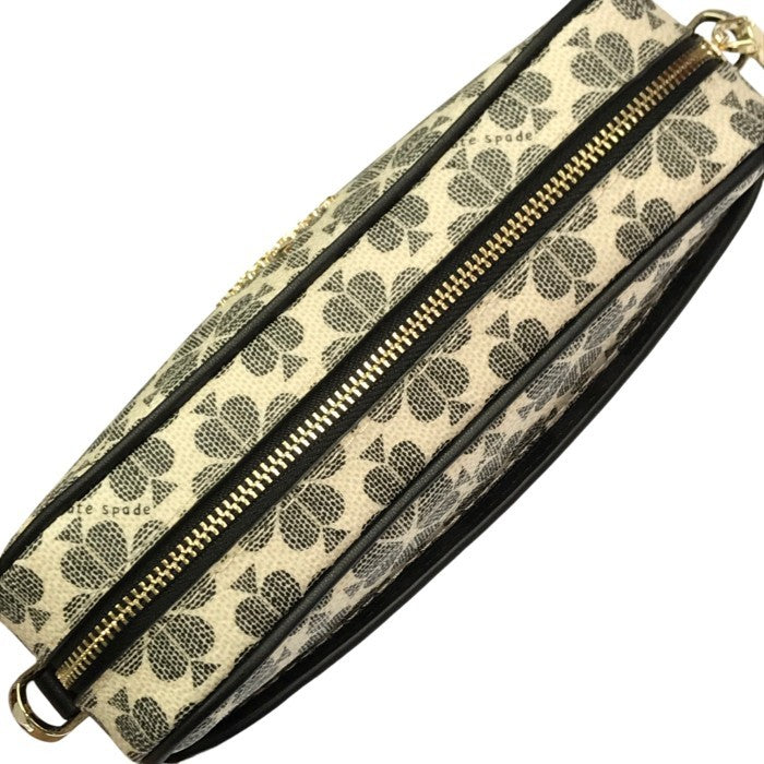 kate spade ケイトスペード ショルダーバッグ レディース PVC スペードフラワー ブラック/ホワイト KK063 中古 T1