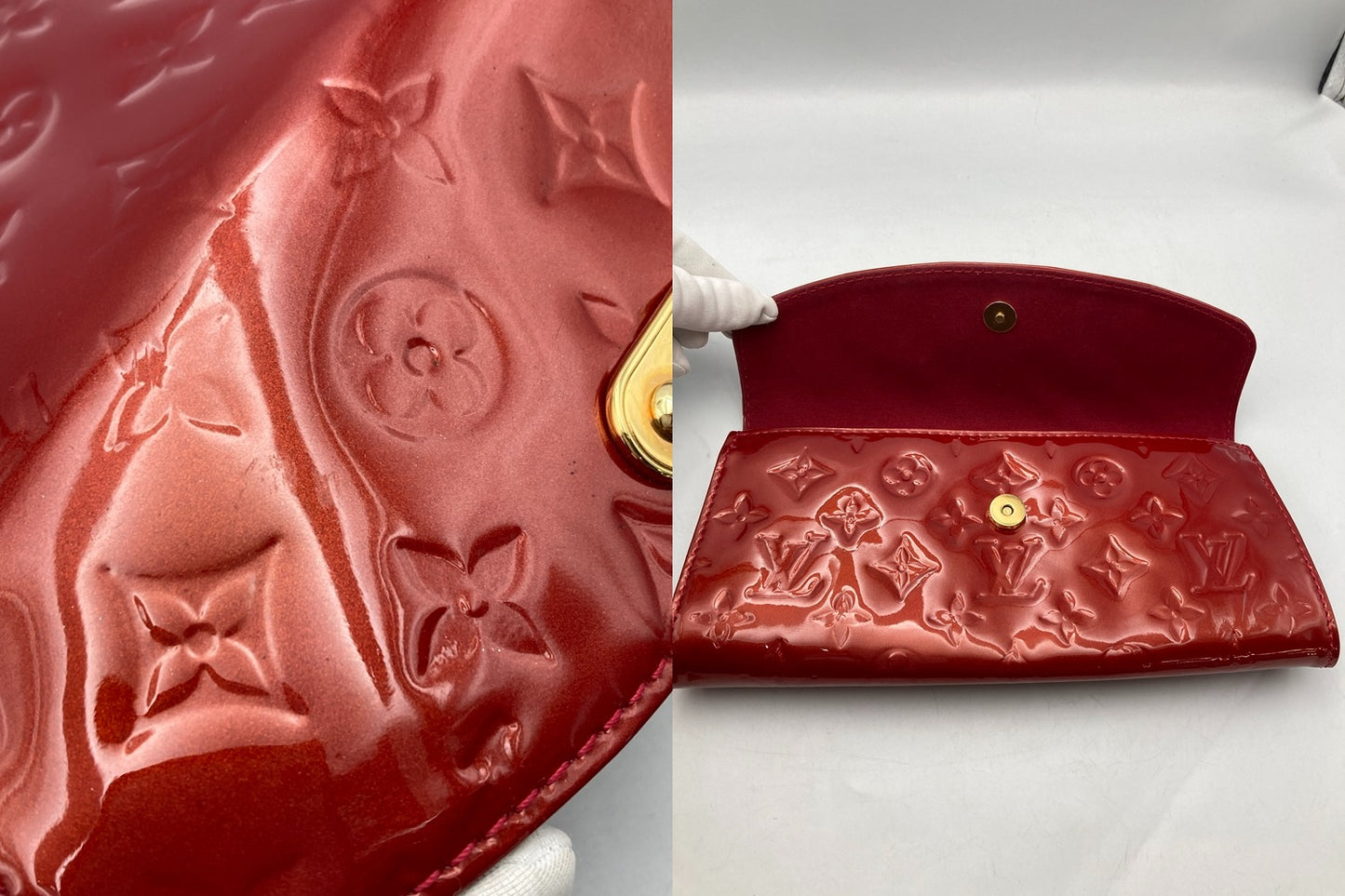 LOUIS VUITTON ルイヴィトン モノグラムヴェルニ サンセット・ブルーバード M93543 訳アリ 中古 D4