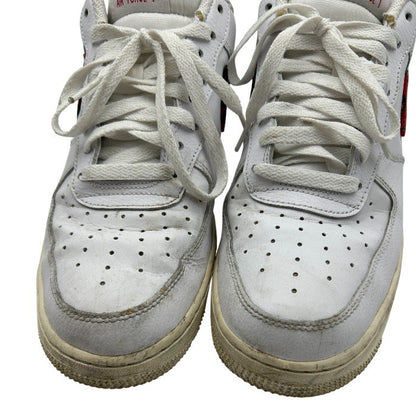 NIKE ナイキ エアフォース1 スニーカー メンズ ホワイト/レッドチェック 27cm DV0789 100 靴 シューズ かっこいい おしゃれ 中古 W1