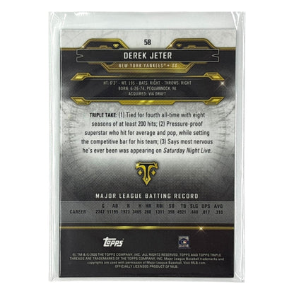 TOPPS MLBカード TRIPLE THREADS DEREK JETER NEW YORK YANKEES /275 #58 中古 IT1