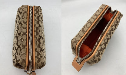 COACH コーチ ミニシグネチャー コスメポーチ 中古 D4
