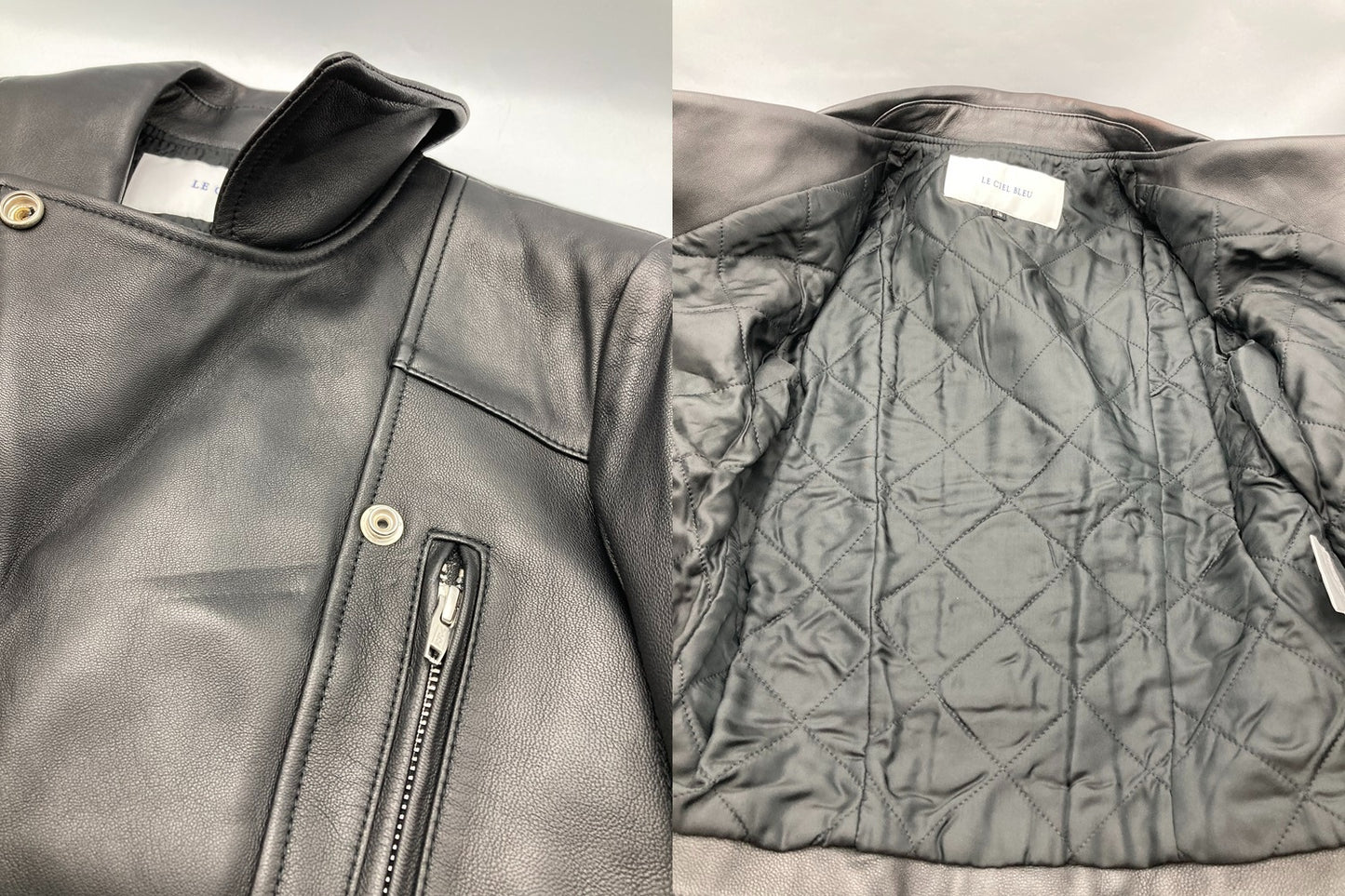 LE CIEL BLEU ルシェルブルー ラムレザー ダブルライダース ジャケット 19S64002-1 サイズ36 レディース 中古 D4