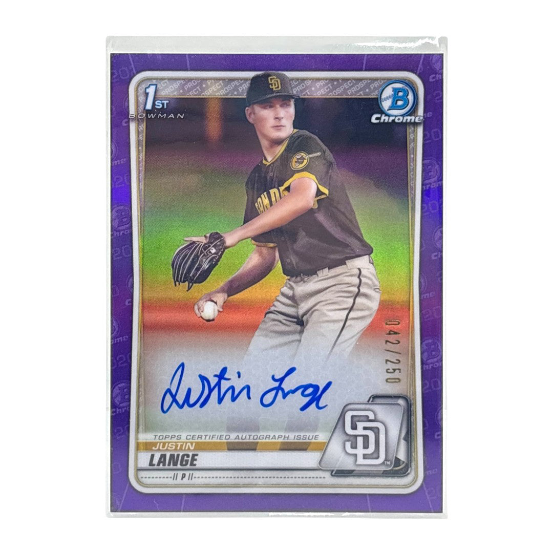 TOPPS MLBカード BOWMAN CHROME 1ST JUSTIN LANGE SAN DIEGO PADRES /250 #CDA-JL 中古 IT1