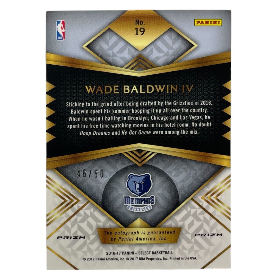 PANINI NBAカード SELECT PRIZM WADE BALDWIN IV MEMPHIS GRIZZLIES /60 #19 中古 IT2