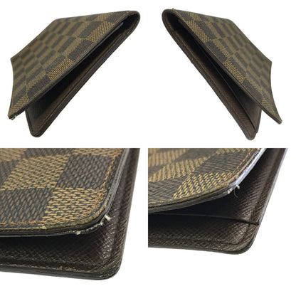 LOUIS VUITTON ルイヴィトン ダミエ ポルトバルールカルトクレディ 長財布 メンズ 小銭入れなし 長札入れ ブラウン N61823 中古 T1
