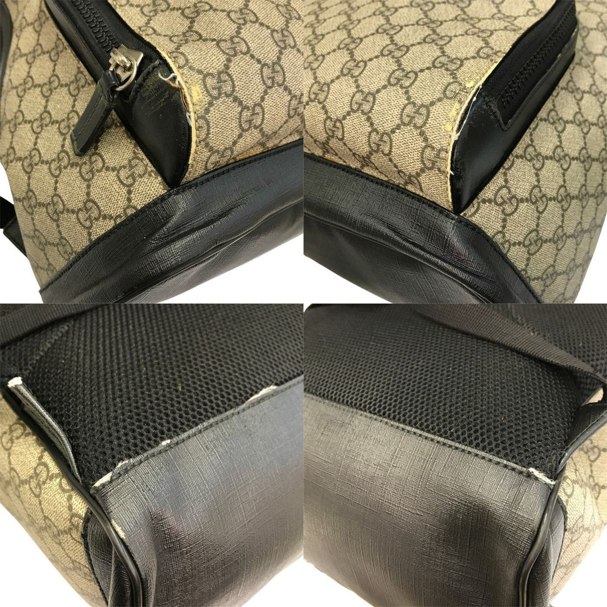 GUCCI グッチ GGスプリーム バックパック ユニセックス PVC レザー リュックサック A4収納 デイパック ベージュ 406370 中古 T1
