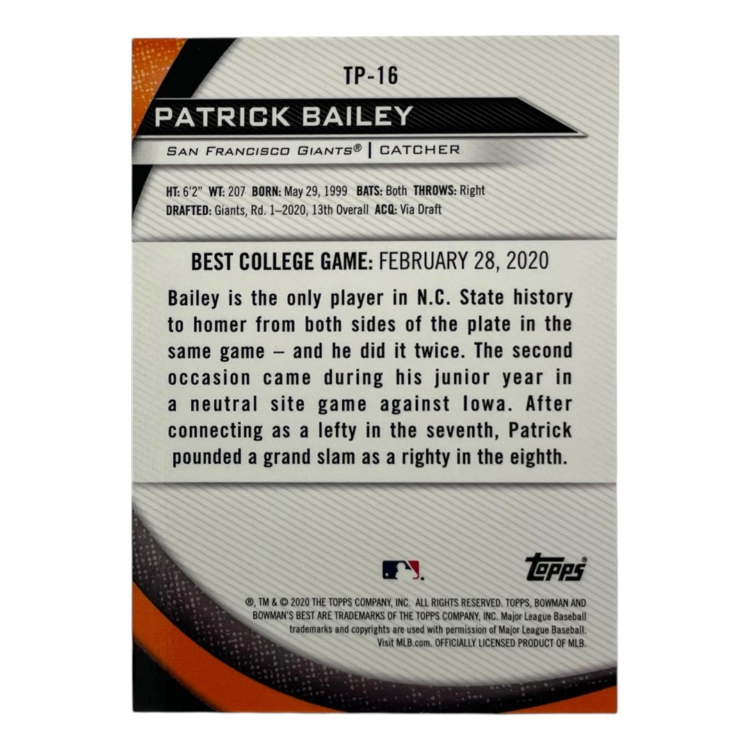 TOPPS MLBカード BOWMAN'S BEST PATRICK BAILEY SAN FRANCISCO GIANTS /50 #TP-16 中古 IT2