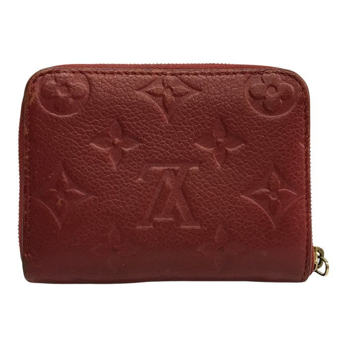 LOUIS VUITTON ルイ ヴィトン モノグラム アンプラント ジッピー コインパース ユニセックス ラウンドジップ 小銭入れ レザー スカーレット M63696 中古 T1