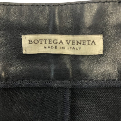 BOTTEGA VENETA ボッテガヴェネタ パンツ メンズ レザー/麻/綿 異素材 ズボン ブラック/ブルー 46サイズ 中古 T1