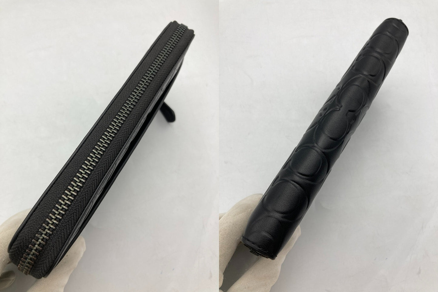 COACH コーチ エンボスド シグネチャー アコーディオン ジップウォレット CE551 長財布 メンズ 中古 D4