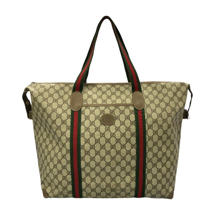 GUCCI グッチ ボストンバッグ ユニセックス オールド シェリー 旅行 大型 ショルダーバッグ PVC ブラウン 6211 中古 T1