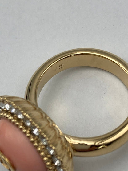 GUCCI グッチ インターロッキングG ラインストーン リング サイズXS レディース 中古 D4