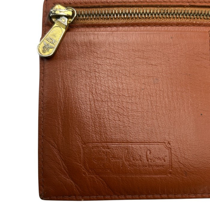 MCM モノグラム 二つ折り長財布 ブラウン 定期入れ 薄型 エムシーエム レディース メンズ ブランド 中古 W４