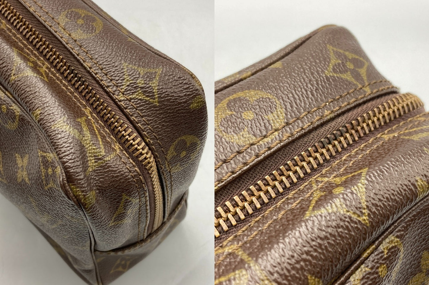 LOUIS VUITTON ルイヴィトン モノグラム トゥルーストワレット28 化粧ポーチ M47522 中古 D4