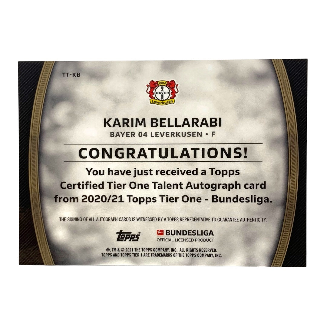 TOPPS サッカーカード TIER ONE KARIM BELLARABI LEVERKUSEN 081/100 #TT-KB 中古 IT2