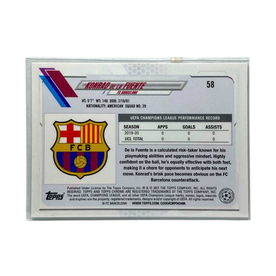 TOPPS サッカーカード CHROME KONRAD DE LA FUENTE BARCELONA #58 中古 IT2
