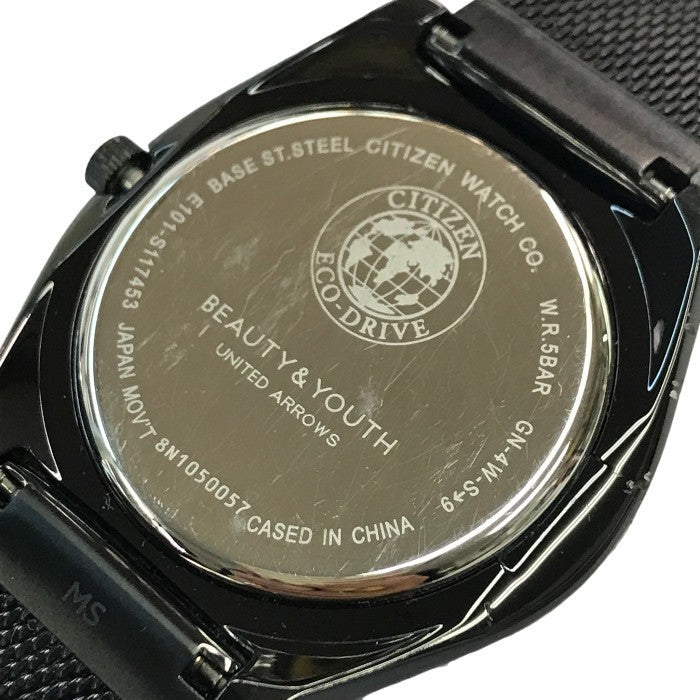 CITIZEN BEAUTY & YOUTH UNITED ARROWS 腕時計 メンズ アナログ エコドライブ ソーラー SS グレー E101-S117453 中古 T1