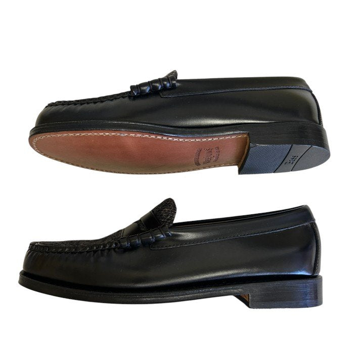 G.H.BASS ジーエイチバス WEEJUNS ローファー ツイード ブラック US7.5 (約25.5cm) 靴 シューズ メンズ レザー 中古 W1