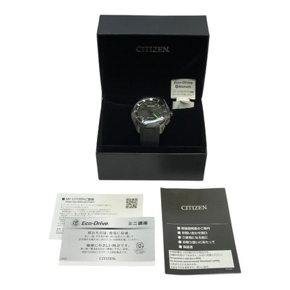 CITIZEN シチズン エコドライブ 腕時計 ユニセックス アナログ ソーラー Eco-Drive チタン Bluetooth ブラック/グレー W410MV-02 C 中古 T1