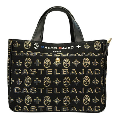 CASTELBAJAC カステルバジャック シテ ミニトートバッグ レディース 2way ショルダーバッグ 立体ロゴ シャイニー ブラック/ゴールド 089551 中古 T1