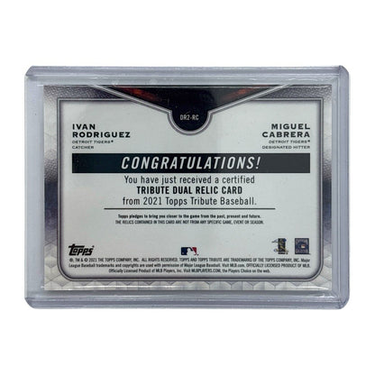TOPPS MLBカード TRIBUTE IVAN RODRIGUEZ MIGUEL CABRERA DETROIT TIGERS 103/150 #DR2-RC 中古 IT1