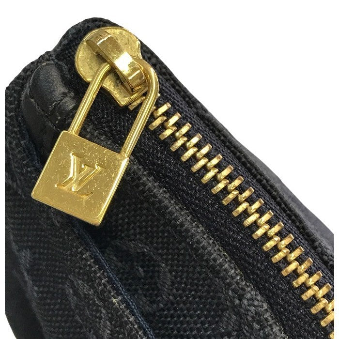 LOUIS VUITTON ルイヴィトン モノグラムミニ アンソフィ ポーチ レディース キャンバス/レザー 化粧 コスメ ネイビー M92697 中古 T1