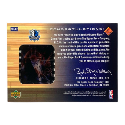 UPPER DECK NBAカード HARDCOURT UD GAME FLOOR GAME FILM DIRK NOWITZKI MAVERICKS #DN-FF 中古 IT2