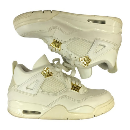 NIKE ナイキ エアジョーダン 4 レトロ スニーカー レディース AIR JORDAN RETRO ホワイト/ゴールド 25.0cm AQ9129-170 中古 T1