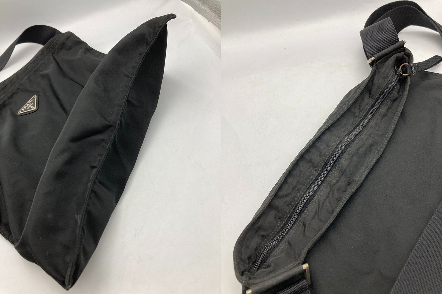 PRADA プラダ テスート 三角プレート ショルダーバッグ 中古 D4