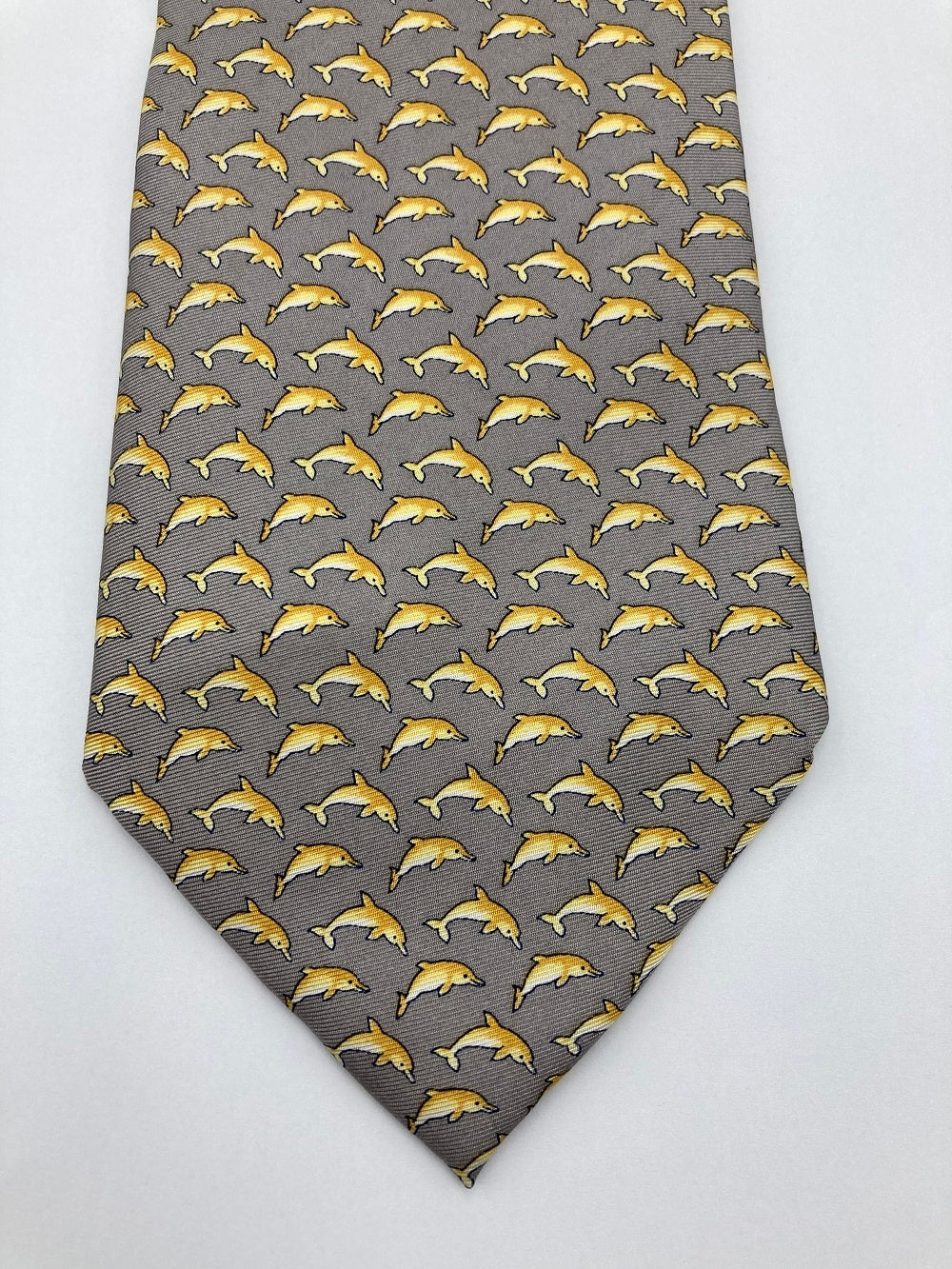 dunhill ダンヒル イルカ柄 ネクタイ シルク 中古 D4