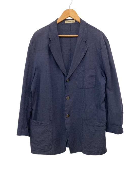 IISSEY MIYAKE MEN イッセイミヤケ メン リネン テーラードジャケット ME01-FD023 サイズ2 ネイビー 中古 D4