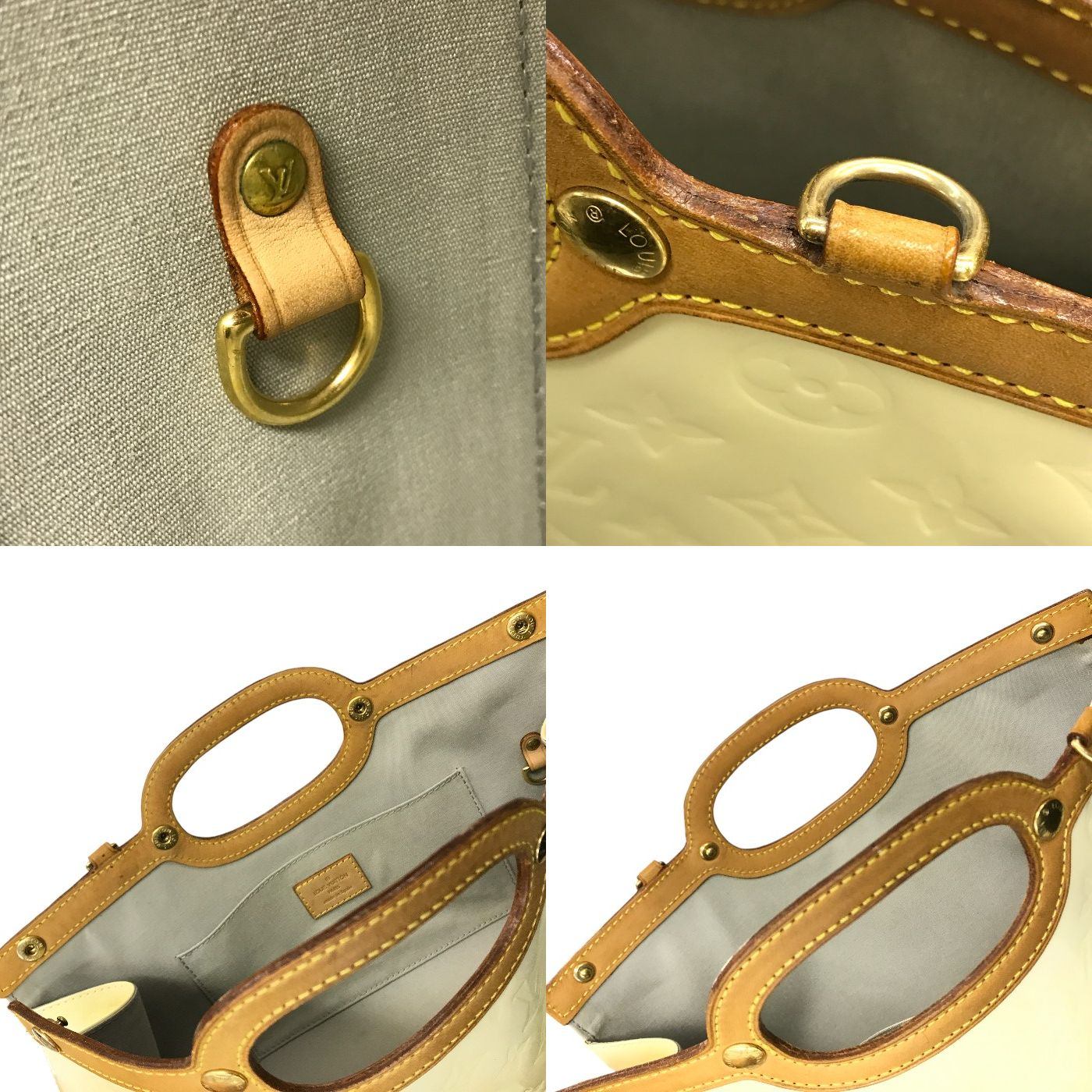 LOUIS VUITTON ルイヴィトン ヴェルニ ロクスバリードライブ ハンドバッグ レディース エナメル 2way ワンショルダー ペルル M91374 中古 T1