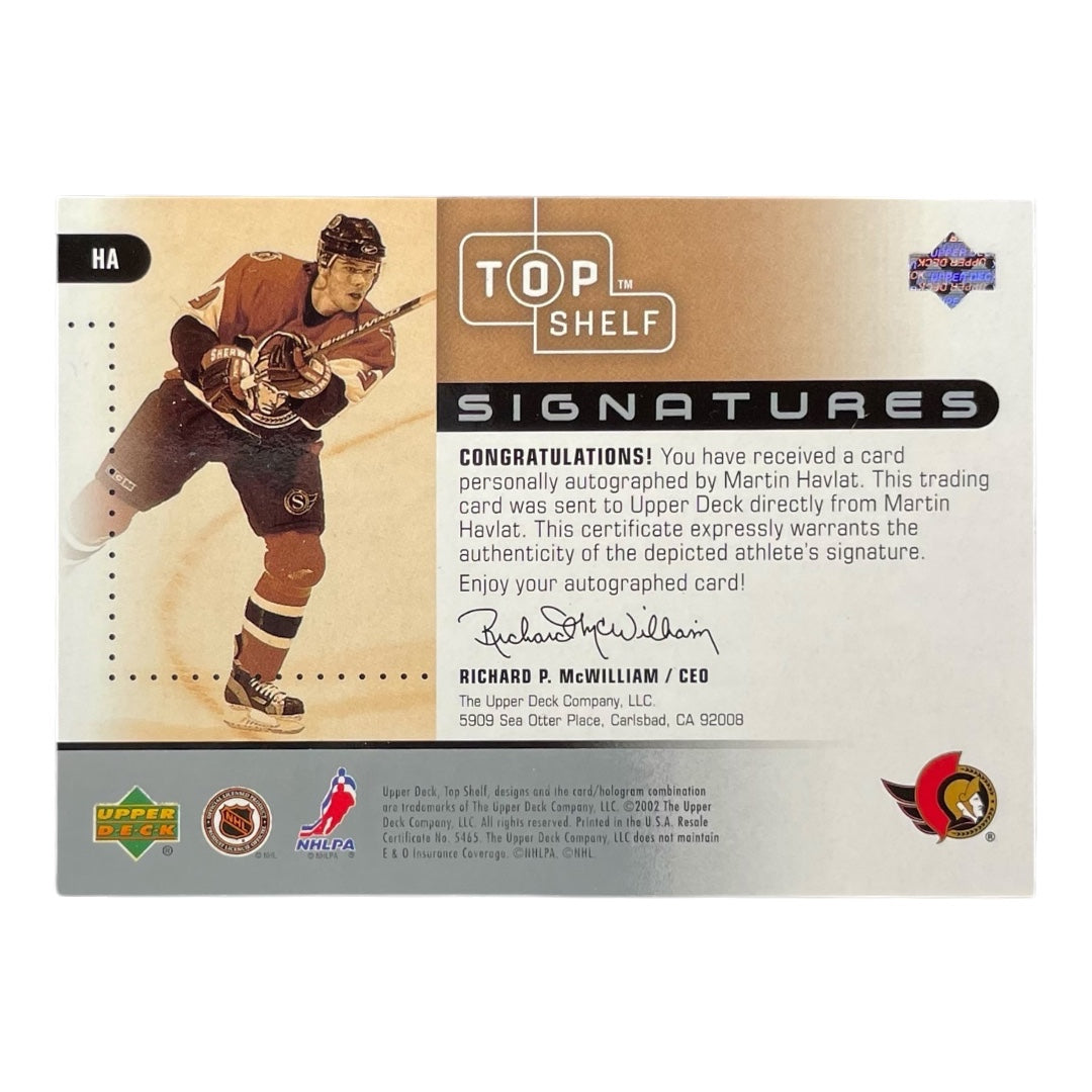 UPPER DECK NHLカード TOP SHELF MARTIN HAVLAT OTTWA SENATORS #HA 中古 IT2