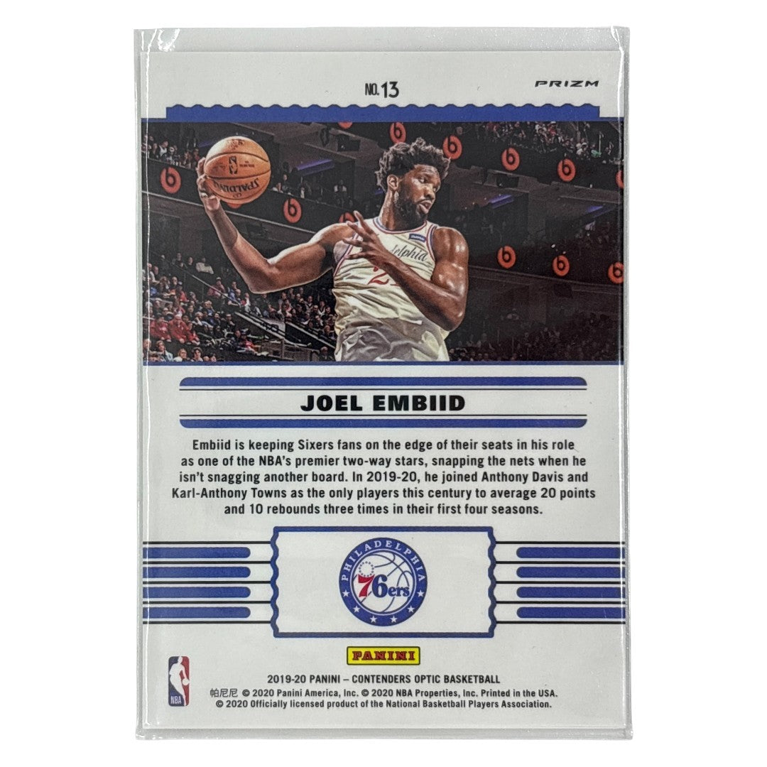 PANINI NBAカード CONTENDERS OPTIC PRIZM JOEL EMBIID PHILADELPHIA 76ERS #13 中古 IT1