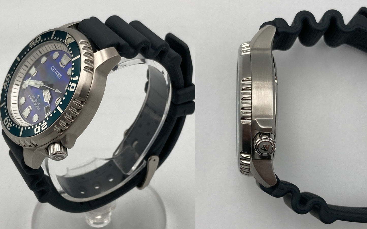 CITIZEN シチズン プロマスター MARINEシリーズ エコ・ドライブ ダイバー200m 構造色限定モデル BN0167-09W 中古 D4